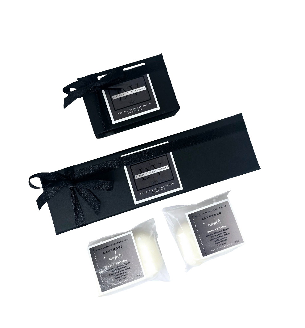 Lavender & Amber Fragrance Oils Soy Wax Melts Noir Edition