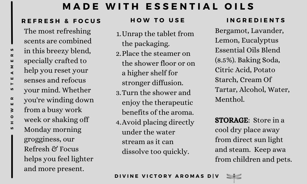 Refresh & Focus Essential Oils Blend - Shower Steamer